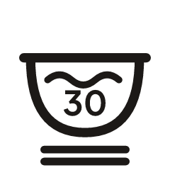 Wash at or below 30°C, delicate or gentle cycle (two bars, minimal agitation)